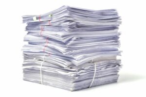pile of documents to be shredded by DataSafe in Portland, OR