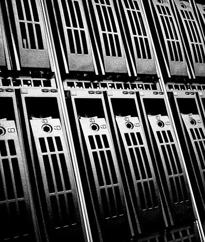 Data center with hard drives